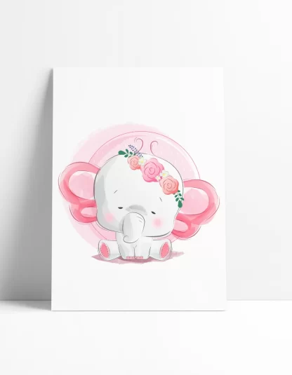 3017g1 - quadro decorativo elefante menina placa decorativa