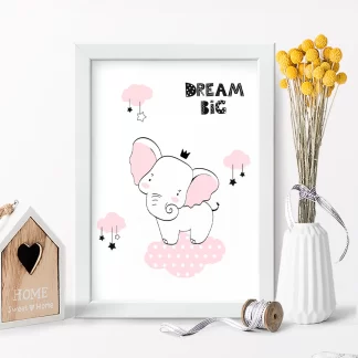 3018g1 -quadro decorativo elefante menina realista