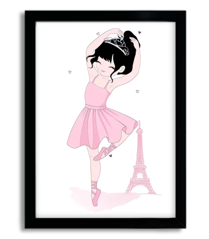 3060g quadro decorativo bailarina em Paris moldura preta