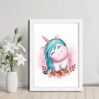 3084g quadro decorativo unicornio cute bebe realista 1