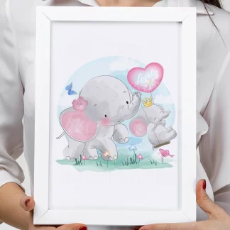 3089g quadro elefante elefantinho cute realista