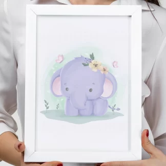 3091g quadro decorativo elefantinho realista