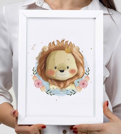 3101g quadro decorativo infantil leão leãozinho realista