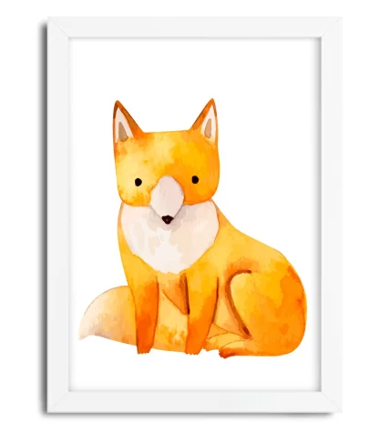 4000g quadro decorativo raposa raposinha moldura branca