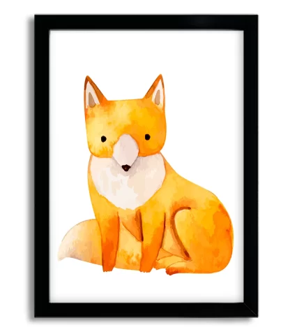 4000g quadro decorativo raposa raposinha moldura preta