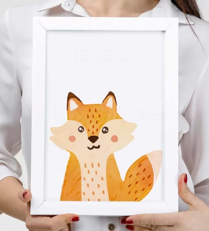 4003g3 quadro decorativo infantil raposa raposinha realista