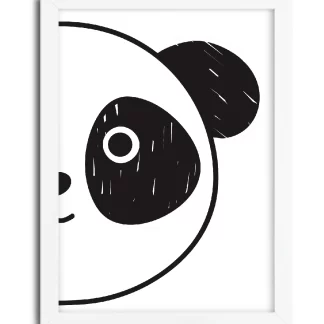 4007g quadro decorativo infantil urso panda pandinha moldura branca