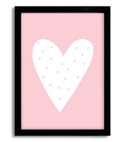 4010g4 quadro decorativo coração rosa moldura preta