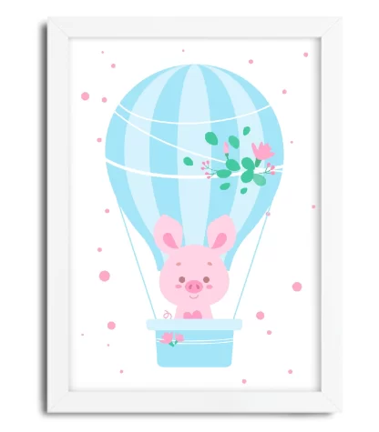 Quadro decorativo infantil Porquinho em balão SKU:4056g7