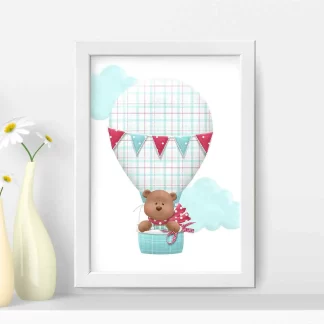 Quadro decorativo infantil urso ursinho em balão SKU: 4065g4