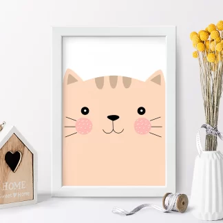 4074g2 quadro decorativo gato gatinho cute realista