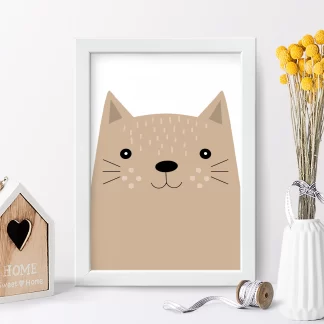 4074g3 quadro decorativo gatinho gato cute realista