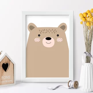 4074g6 quadro decorativo infantil urso ursinho realista