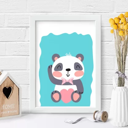 4096g quadro decorativo infantil ursinho panda bebe realista