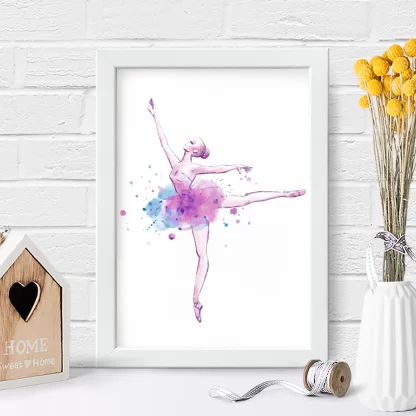 4107g1 quadro decorativo bailarina saltando ballet realista