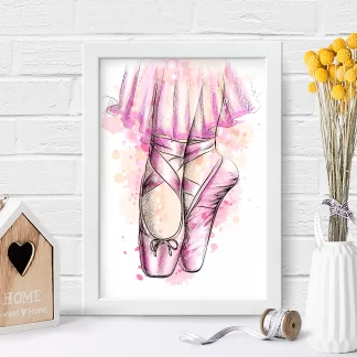 4107g2 quadro decorativo bailarina sapatilhas de ballet realista