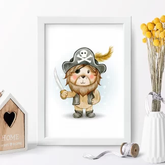 4162g quadro decorativo infantil rei leão pirata realista