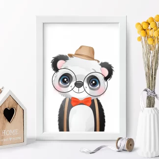 4179g3 quadro decorativo infantil ursinho panda realista