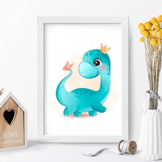 4182g quadro decorativo infantil bebe dinossauro realista