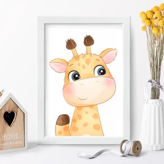 4194g1 quadro decorativo infantil girafinha bebe realista