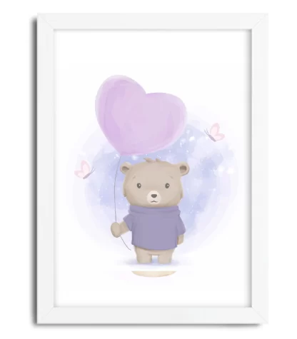 Quadro decorativo infantil ursinho segurando balão SKU: 4051g