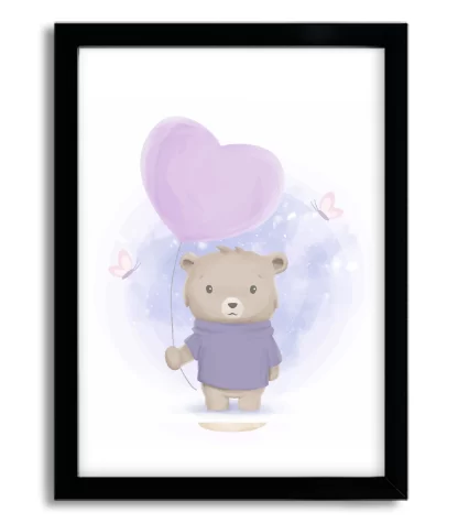 Quadro decorativo infantil ursinho segurando balão SKU: 4051g