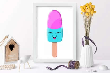 quadro decorativo com sorvete realista