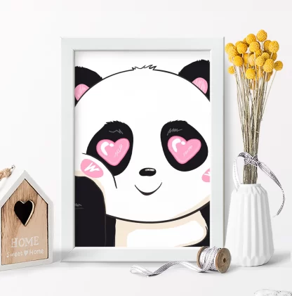 4309G Quadro Decorativo Infantil Urso Panda Love realista