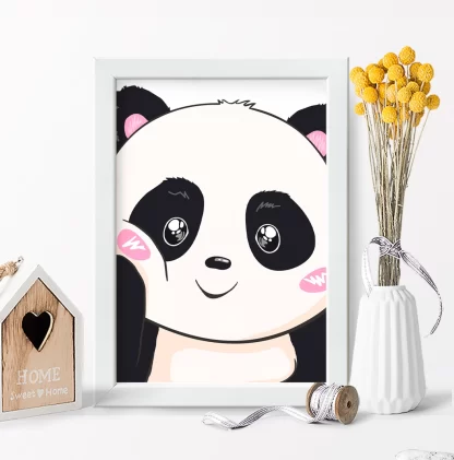 4310g1 Quadro Decorativo Infantil Urso Panda Simpático realista