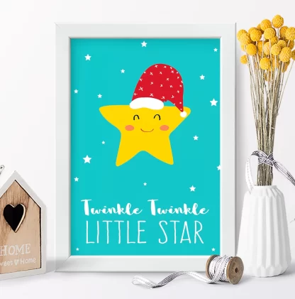 4328g1 Quadro Decorativo Estrelinha Twinkle Little Star realista