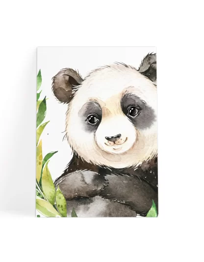 2262g1 Quadro Decorativo Infantil Urso Panda Aquarela Safari realista