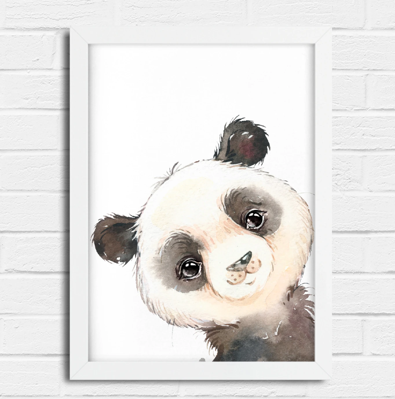 Desenho realista em aquarela de urso panda