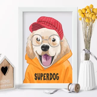 1032 Quadro Decorativo Cachorro Super Dog realista