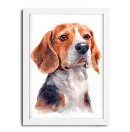 Quadro decorativo Cachorro Beagle aquarela sku: 1059