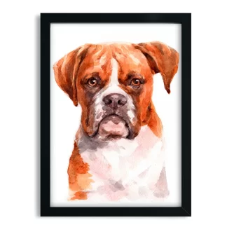 Quadro decorativo Cachorro Boxer aquarela sku: 1060