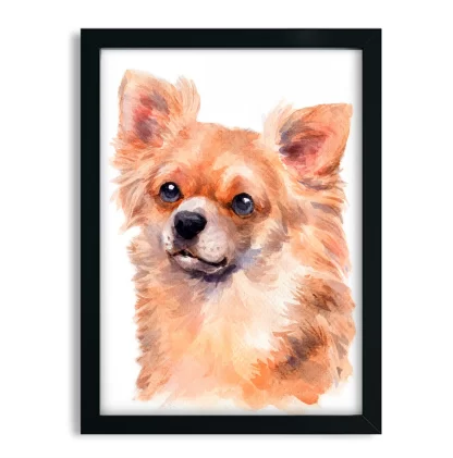 Quadro decorativo Cachorro Chihuahua aquarela sku: 1063g1