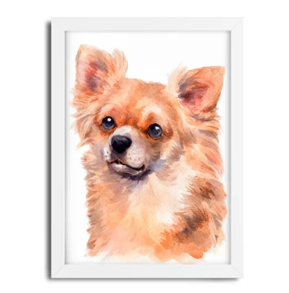 Quadro decorativo Cachorro Chihuahua aquarela sku: 1063g1