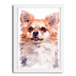 Quadro decorativo Cachorro Chihuahua aquarela sku: 1063g10