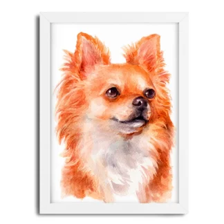 Quadro decorativo Cachorro Chihuahua aquarela sku: 1063g13