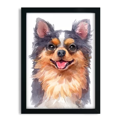 Quadro decorativo Cachorro Chihuahua aquarela sku: 1063g14