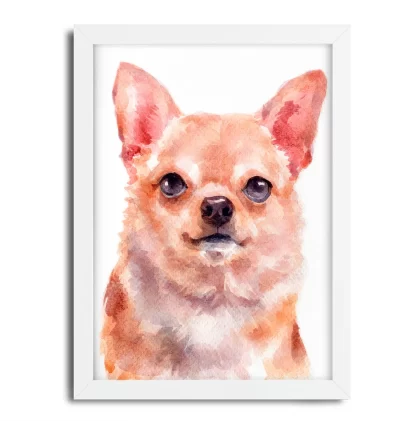 Quadro decorativo Cachorro Chihuahua aquarela sku: 1063g2