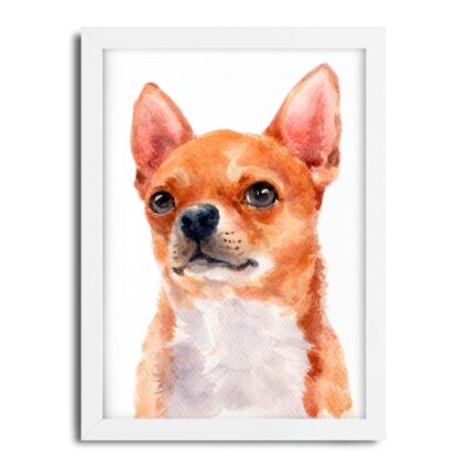 Quadro decorativo Cachorro Chihuahua aquarela sku: 1063g3