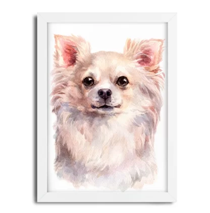 Quadro decorativo Cachorro Chihuahua aquarela sku: 1063g6