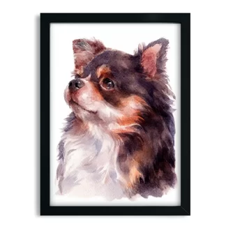 Quadro decorativo Cachorro Chihuahua aquarela sku: 1063g7