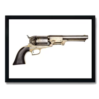 QDD101 Quadro Decorativo Pistola Colt 45 Antiga Moldura preta