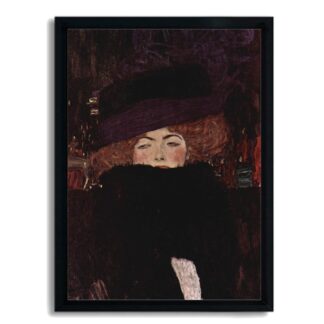 Quadro Decorativo Dama com Chapéu - Gustav Klimt Releitura