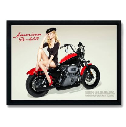 Quadro decorativo Harley Davidson e Marisa Miller