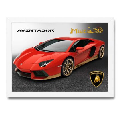 Quadro Decorativo Lamborghini Aventador Miura - Branca