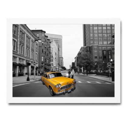 Quadro Decorativo Taxi Amarelo em Nova York