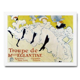 Quadro Decorativo Toulouse-Lautrec - La troupe de mlle eglantine - Cabaret Moldura Branca